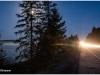 Algonquin Prov Park - 5 am - moon setting - semi approaching